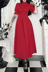 Gothic Puff Sleeve Maxi Dress