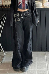 Black Studded Waistband Cargo Pant