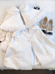 Vintage Lapel Single-breasted Wool Cape Coat