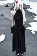 Gothic Darkly Slim Sleeveless Maxi Dress