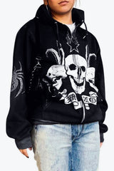 Y2K Graphic Zip Up Hoodie