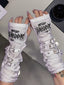 Punk Fingerless Double Straps Gloves