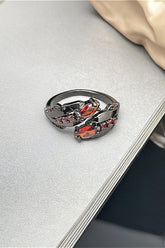 Stylish Red Gem Gothic Layered Ring