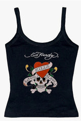 Vintage Skull Rose Print Cami