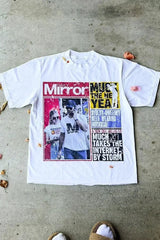 Trendy Harajuku Horror Print Short Sleeve T-shirt