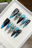 Blue Cat Eye Press On Nails