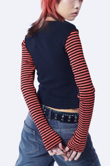 Y2K Star Stripe Embroidered T-Shirt