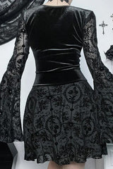Lace Patchwork Halloween Gothic Dress