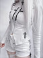 Contrast Futuristic Stand Collar T-shirt
