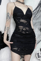 Punk Y2K Strapless Bodycon Mini Dress