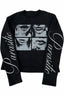 Gothic Punk 3D Print Long Sleeve Knit Top