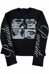 Gothic Punk 3D Print Long Sleeve Knit Top