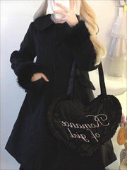 Vintage Lapel Single-breasted Wool Cape Coat