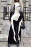 Contour Print Long Sleeve Maxi Dress