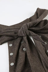 Dark Vintage Halter Backless Rivet Mini Dress