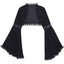 Dark Style Lace Trim Bell Sleeve Coat