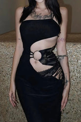 Gothic Aesthetic Bodycon Midi Dress