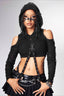 Punk Style Shoulder Cutout Hoodie