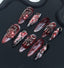 Dark Blood Stained Rose Press On Nails