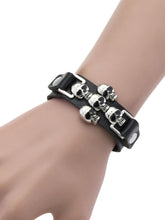 Gothic Cross Skull Leather Bracelet