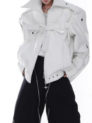 Oversized Faux Leather Jacket