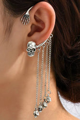 Dark Gothic Skull Tassel Earrings