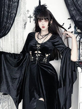 Dark Gothic Vampire Bride Long Sleeve Maxi Dress