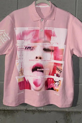 Black White Splicing Oversized T-shirt