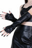 Glossy Faux Leather Fingerless Gloves