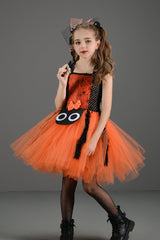 Spider Web Witch Dress Kid Halloween Costume