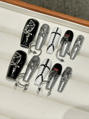 Metallic Punk Press-On Nails