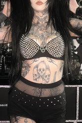 Dark Punk Rivet Embellished Corset