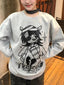 Bandage Angel Print Grey Subculture Loose Sweatshirt