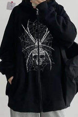 Gothic Skeleton Zip Up Hoodie