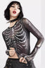 Gothic Skeleton Mesh Pullover T-Shirt