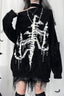 Y2K Harajuku Dark Print Off Shoulder Knit Sweater