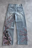 Y2K Cherry Blossom Embroidery Wide Leg Pants