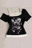 Y2K Vintage Graphic Fake Two-Piece Slim Cami T-shirt