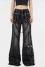 Edgy Design Flared Jeans Pants