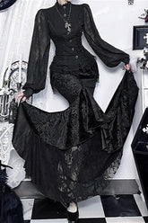 Gothic High Waist Irregular Skirt