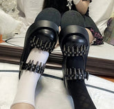Studded Gothic Leather Platform Sneaker