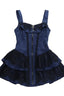 Gothic Vintage Zipper Placket Tube Mini Dress
