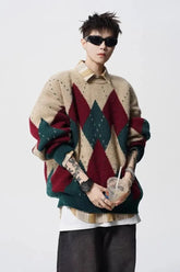 Christmas Vintage Lazy Style Thickened Round Neck Knit Sweater