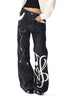 Music Note Contrast Stitch Pants