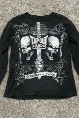 Gothic Scarlet Mystery Texture Layered T-shirt