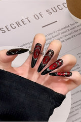 Red Gothic Press-On Nails