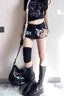 Edgy Zipper Studded Mini Shorts