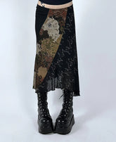 Floral Mesh Holiday Casual Skirt