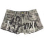 Edgy Y2K Graffiti Distressed Denim Shorts