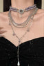 Gothic Vintage Hanging Pearl Mixed Gem Layering Necklace
